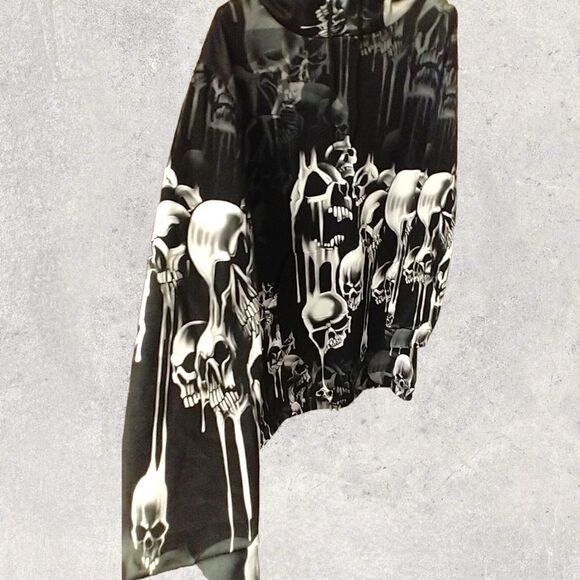 Garment One NEW Plus Size detailed SKULL & BONES MIDI DRESS Or Sweatshirt 3X - Picture 10 of 15